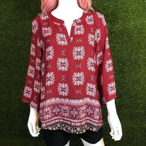 Pink Republic Silky Split  Neck Shirt